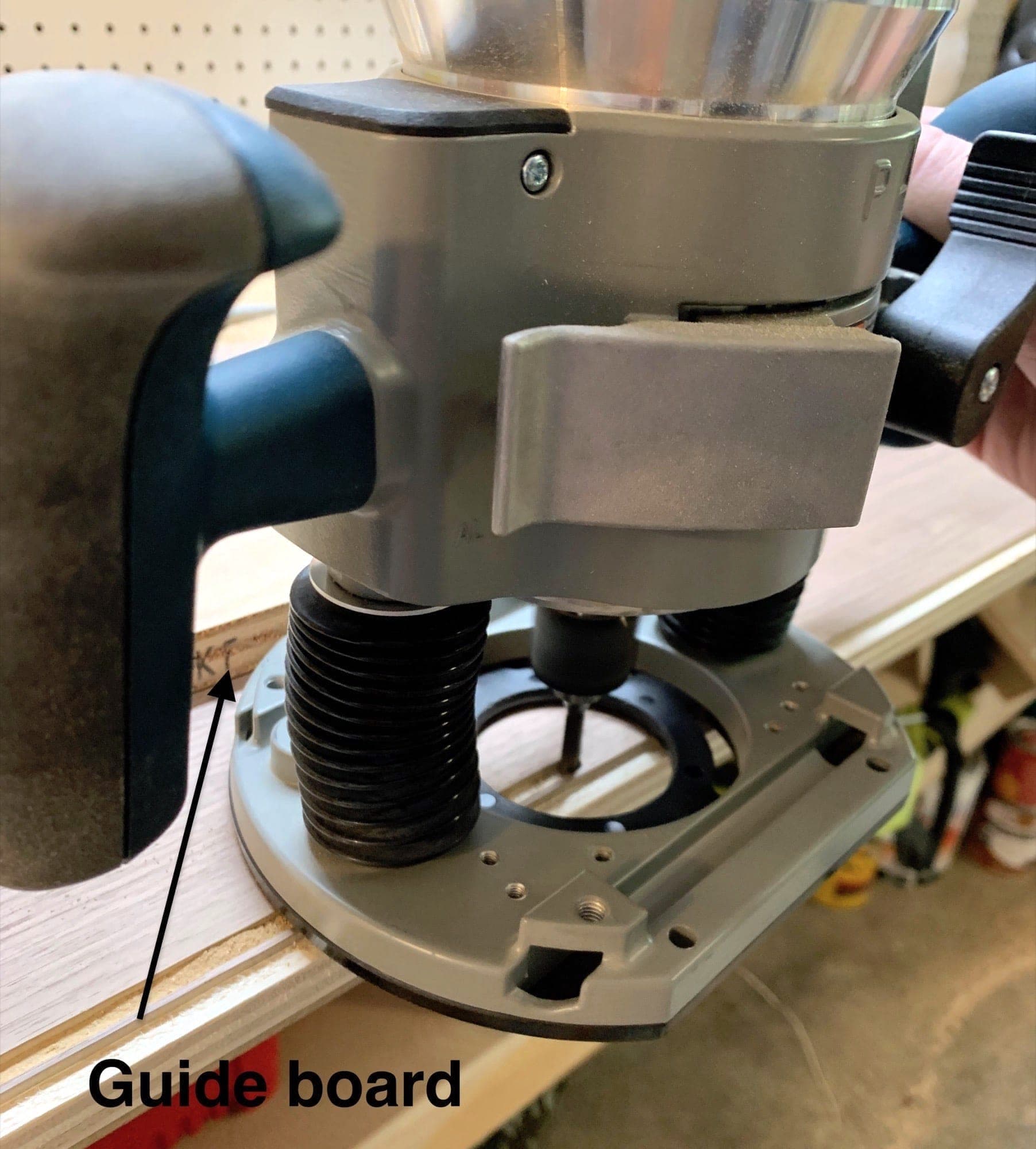 Cutting the track with a plunge router