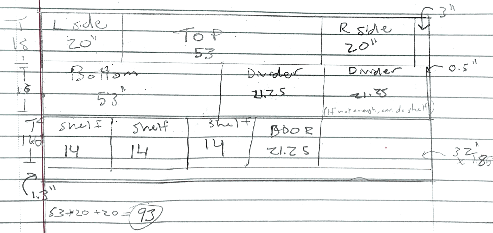 cut-list for the pieces out of a 4 foot by 8 foot sheet of plywood