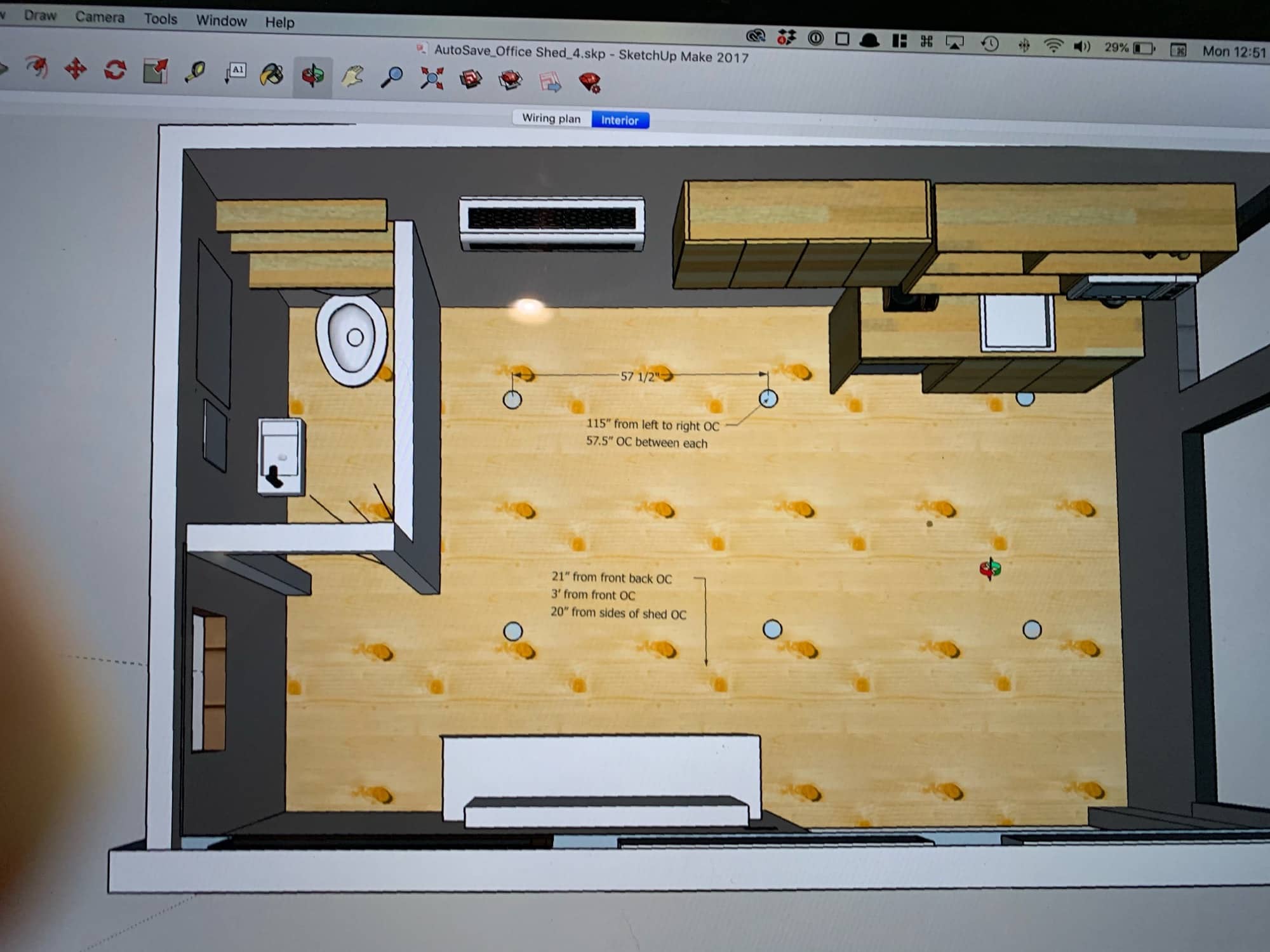 Lighting layout in SketchUp